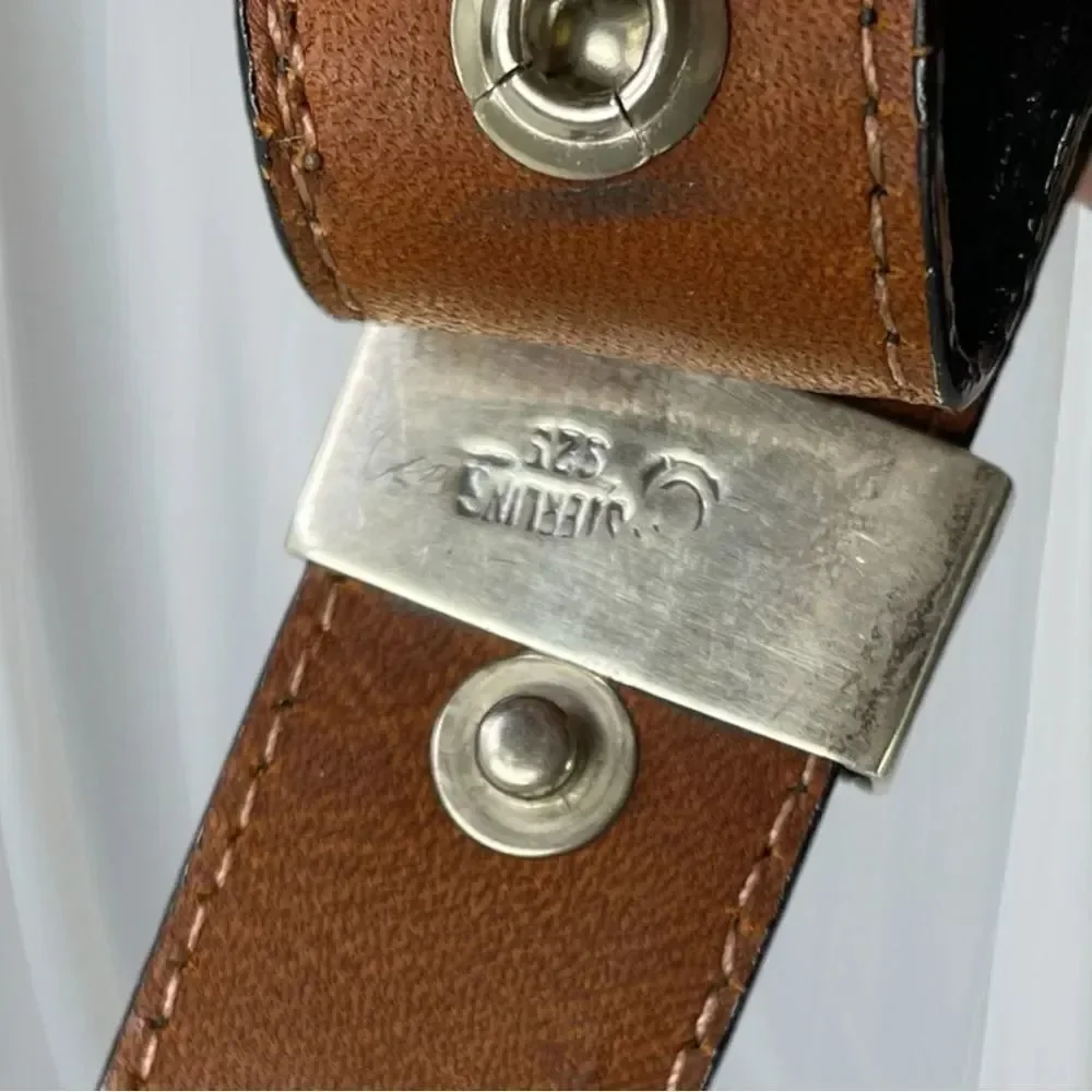 Pat Areias Sterling Silver Southwestern Belt Buckle, 30” Black Lizard Belt Strap